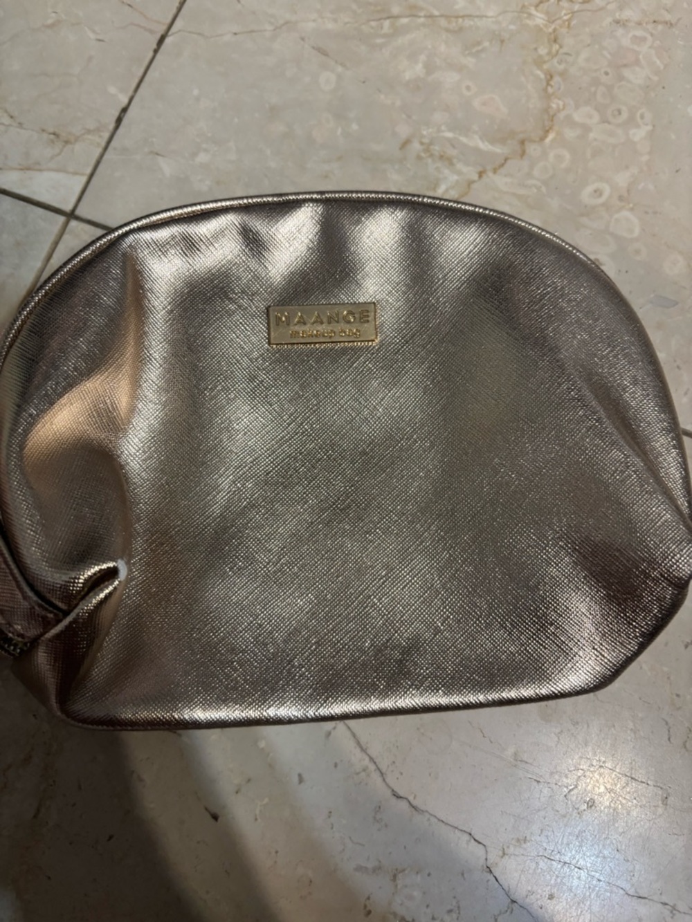 Maange metallic Cosmetic Pouch - Champagne Gold